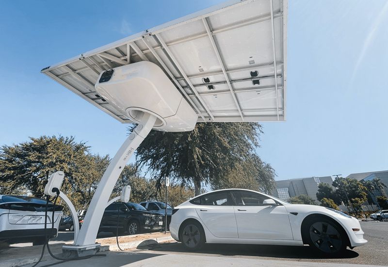 Solar-powered public charging stations